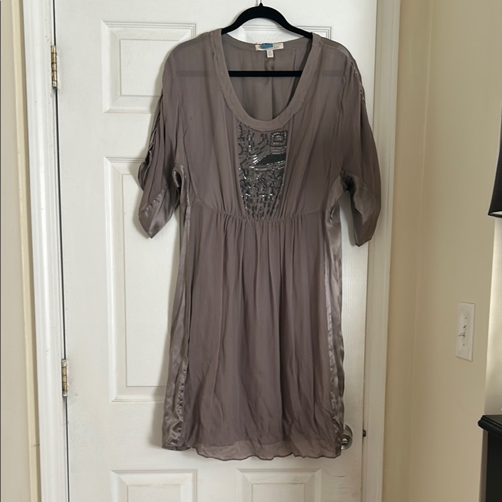 Beaded Purple Dress with Liner